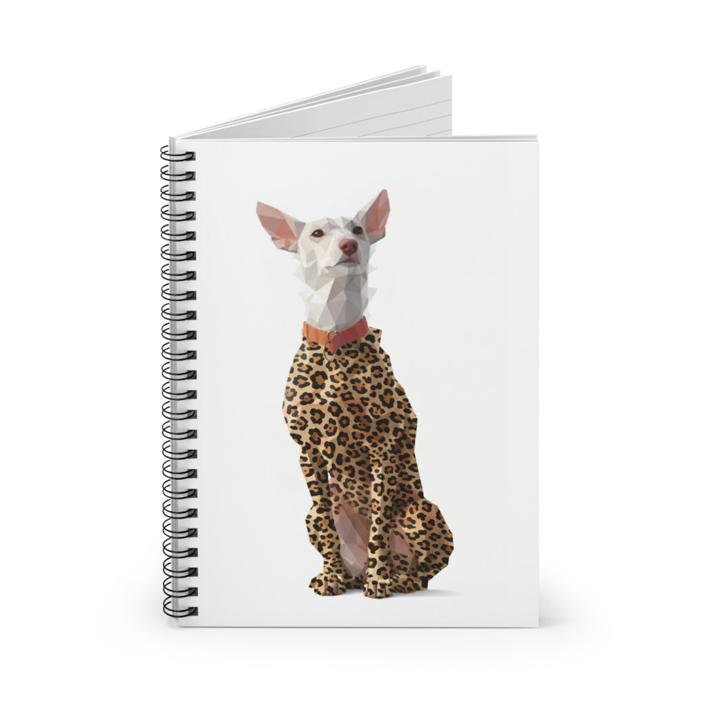 Leopard Chic Dog Spiral Notebook — Cute Whimsical Pet Journal