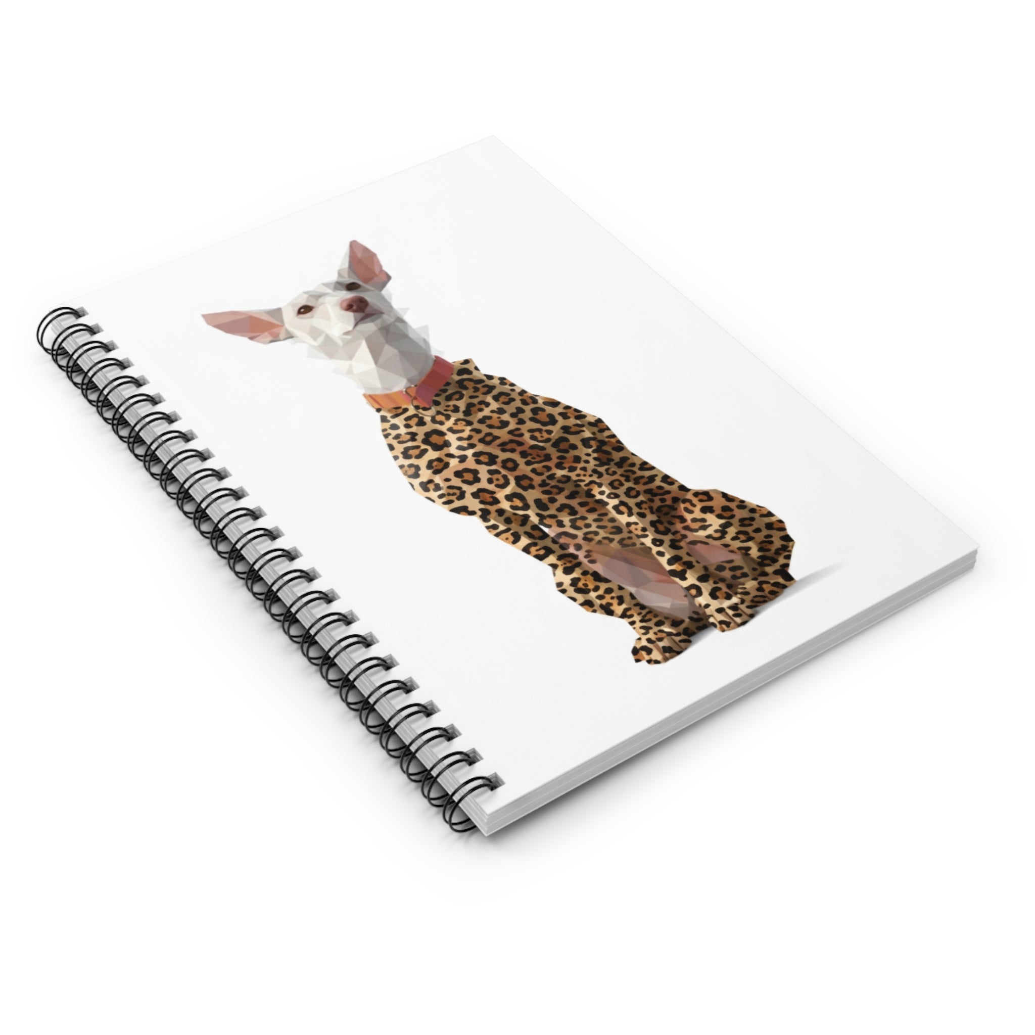 Leopard Chic Dog Spiral Notebook — Cute Whimsical Pet Journal