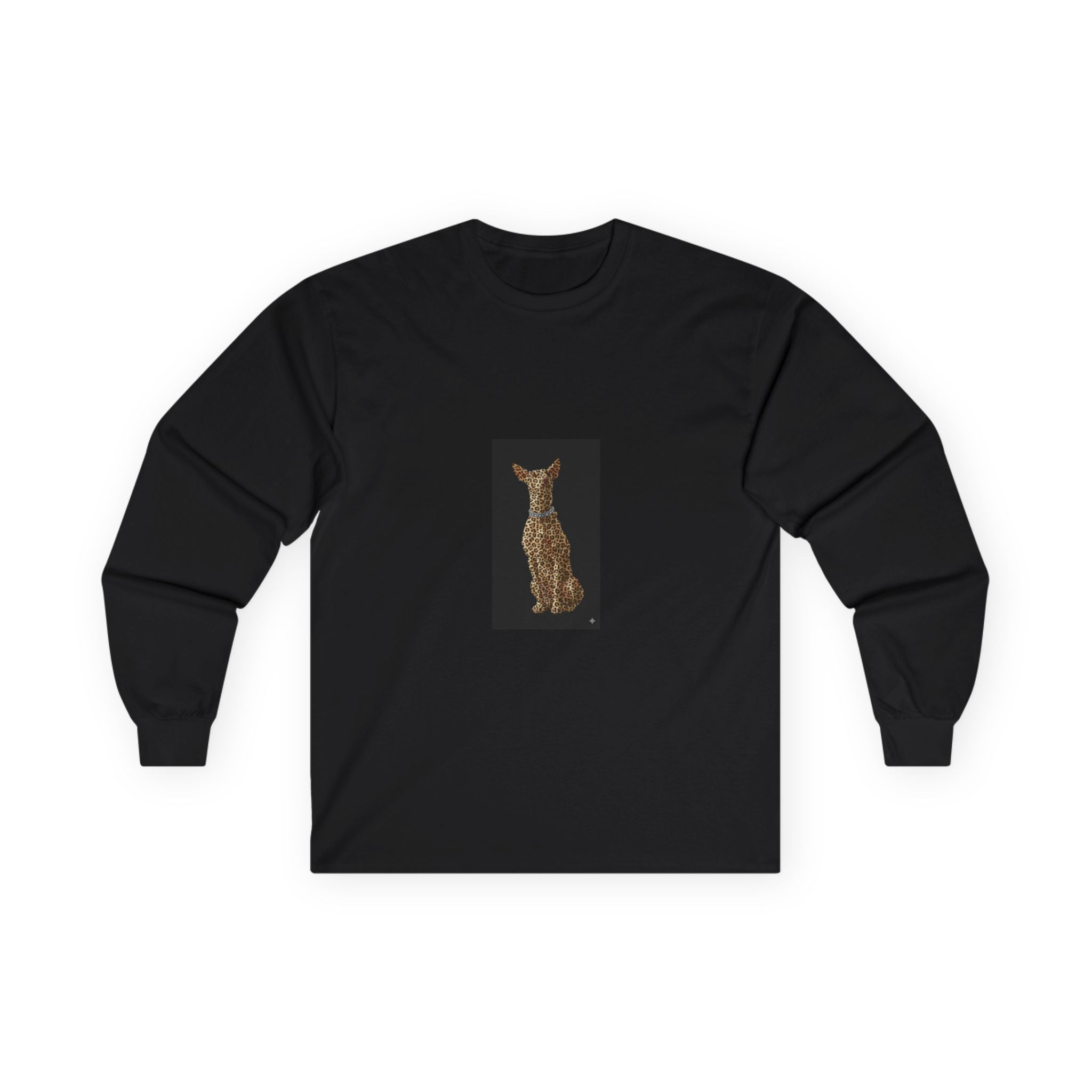Cheetah Silhouette Long Sleeve Tee — Vintage Leopard Print Cat Shirt
