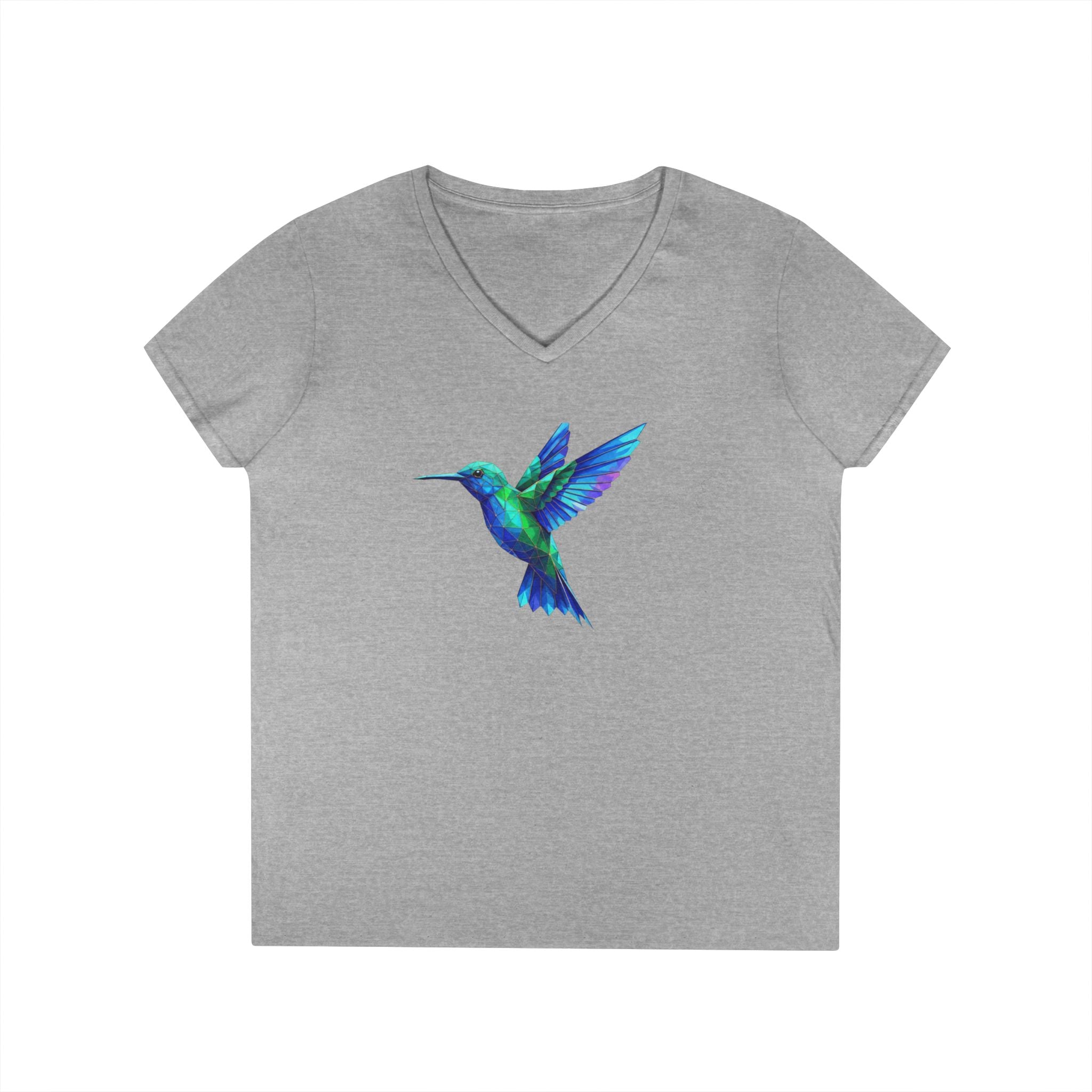 Hummingbird Watercolor Ladies' V-Neck Tee