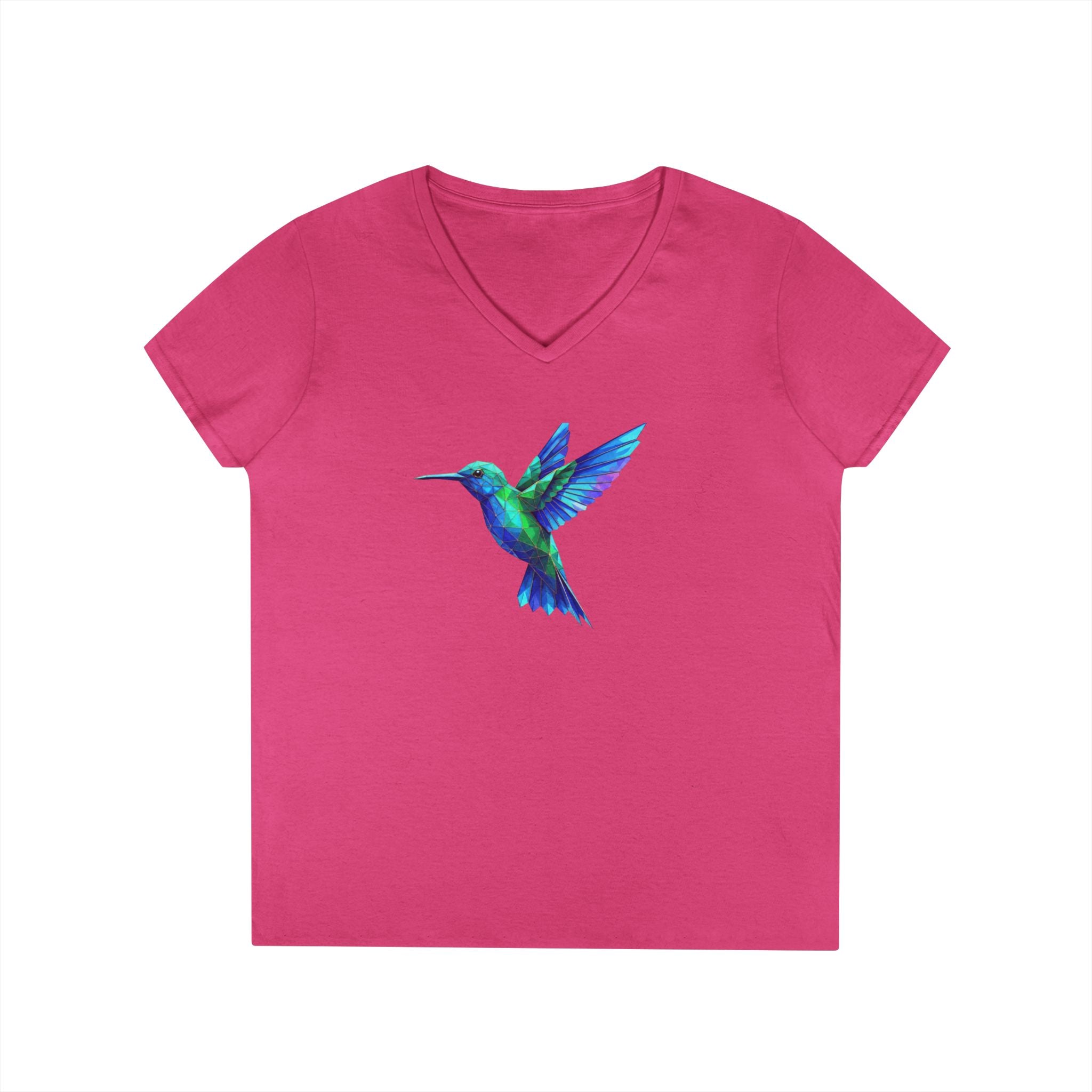 Hummingbird Watercolor Ladies' V-Neck Tee