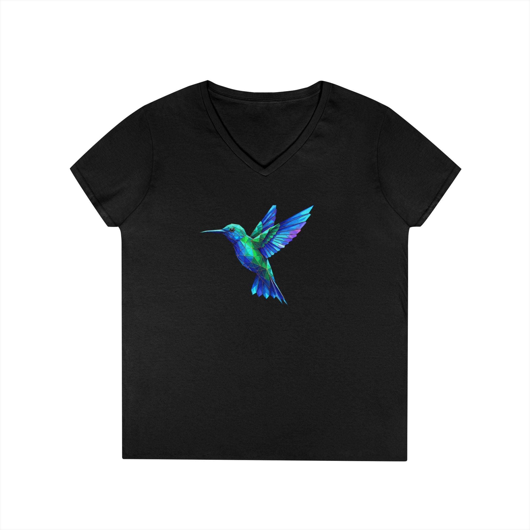 Hummingbird Watercolor Ladies' V-Neck Tee