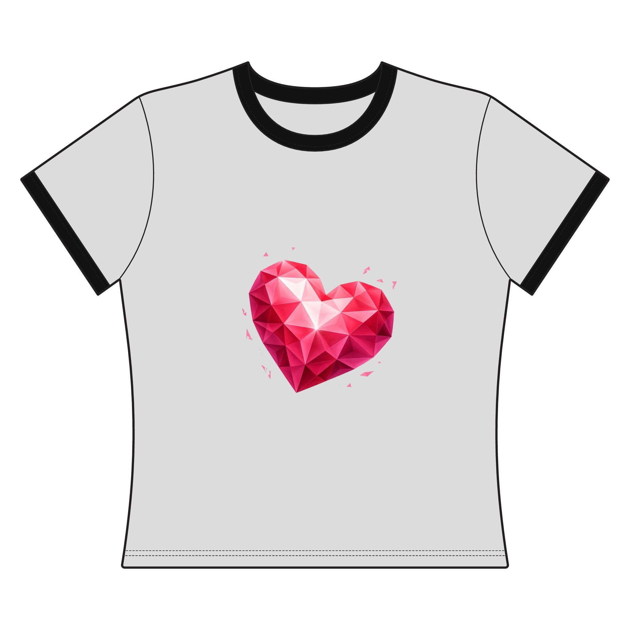 Geometric Heart Festival Ringer Tee — Women's Ringer Tee