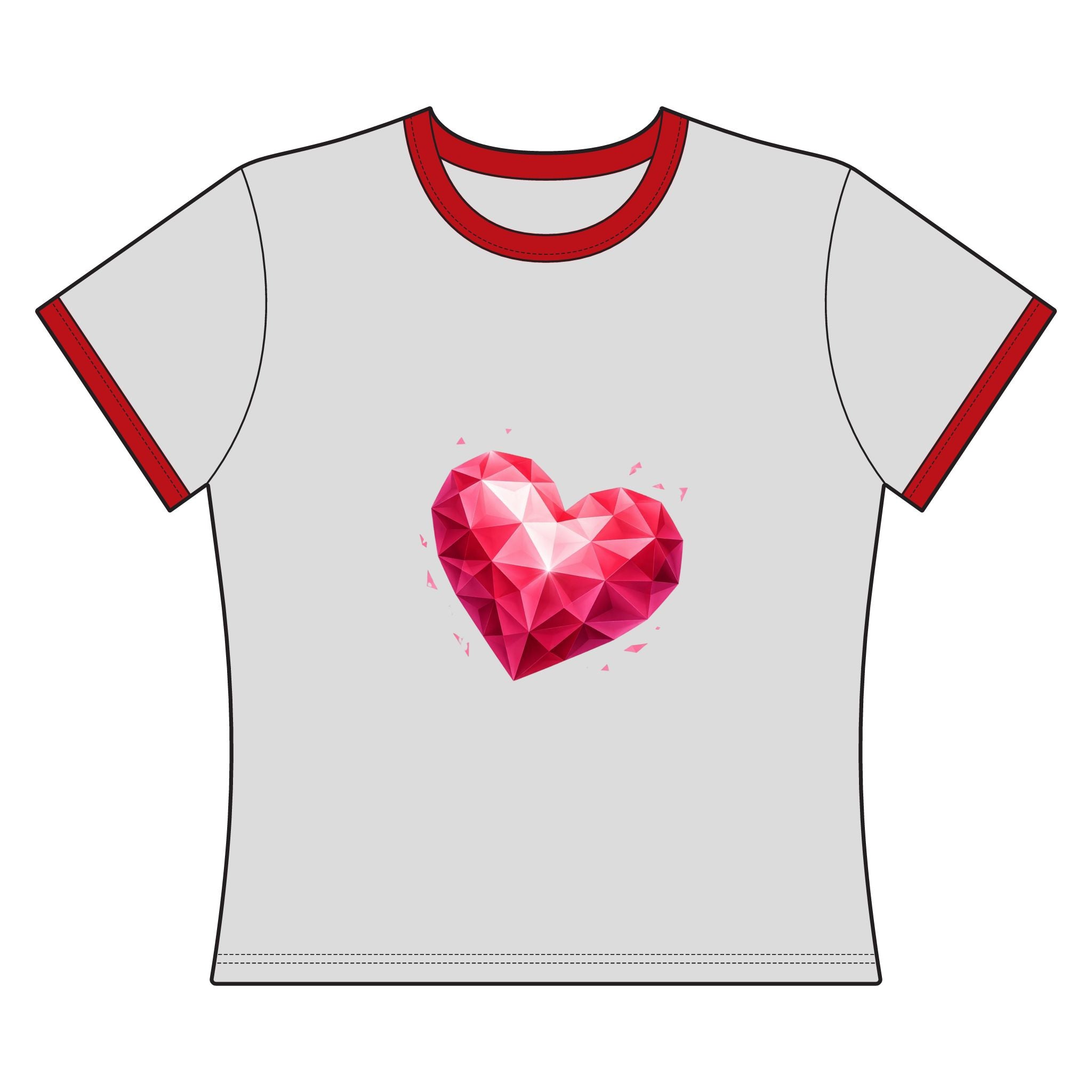 Geometric Heart Festival Ringer Tee — Women's Ringer Tee