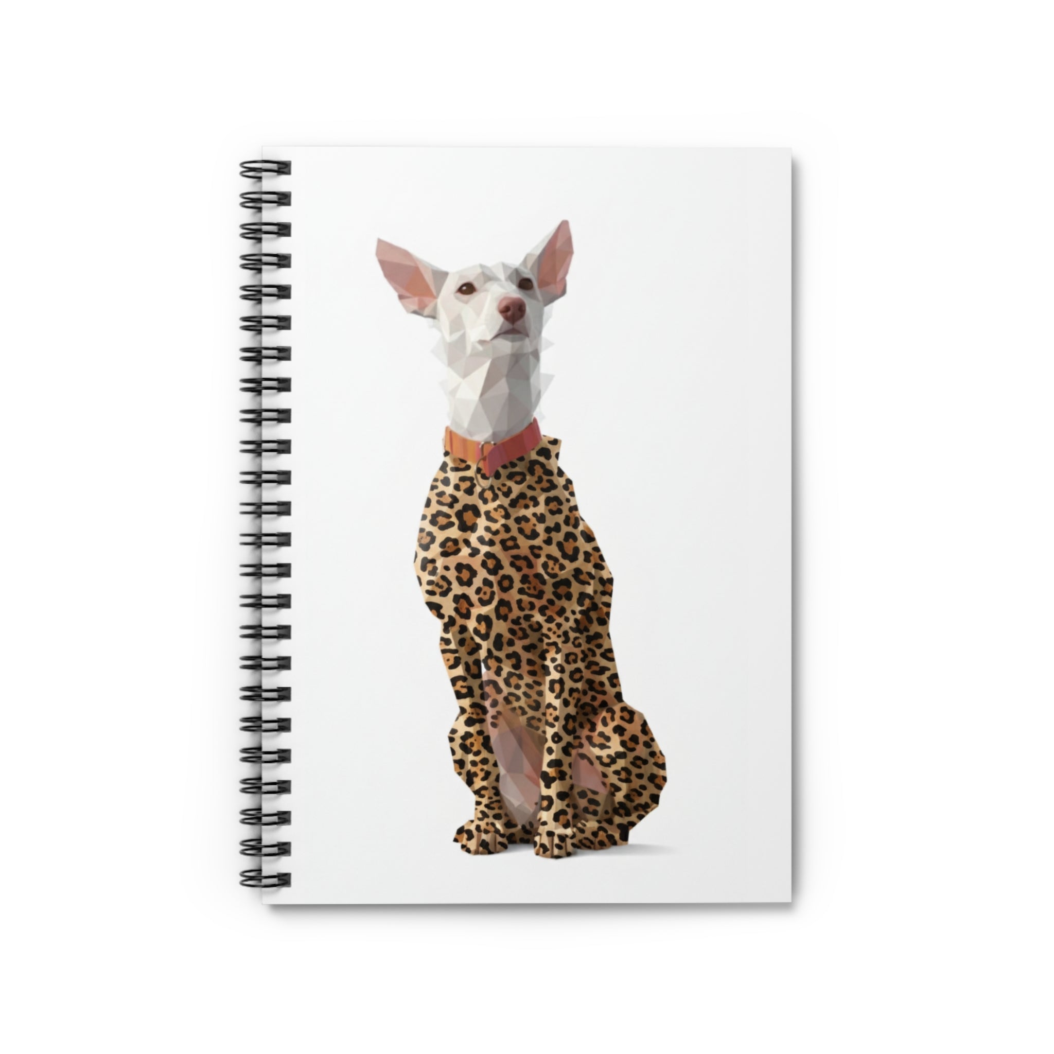 Leopard Chic Dog Spiral Notebook — Cute Whimsical Pet Journal