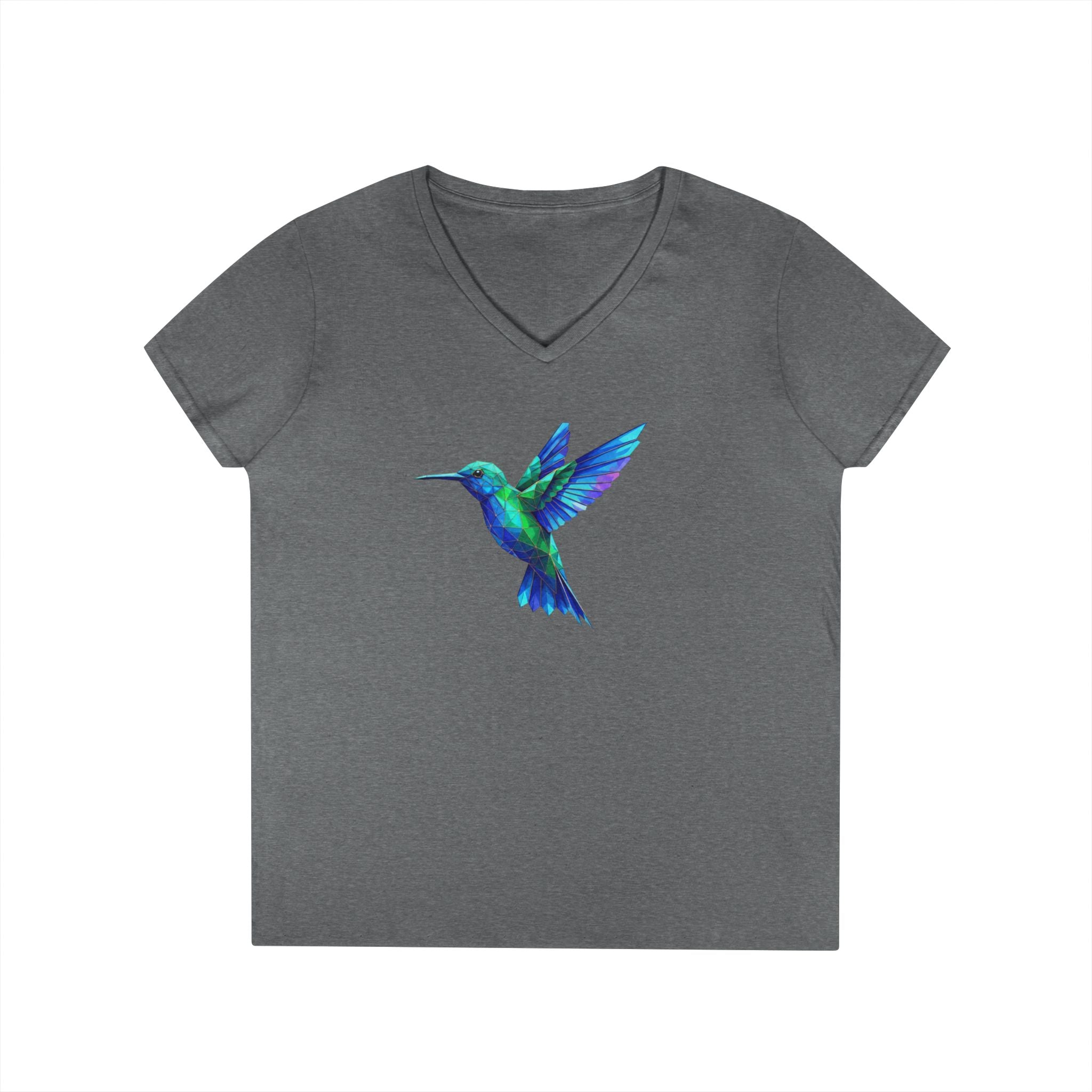 Hummingbird Watercolor Ladies' V-Neck Tee