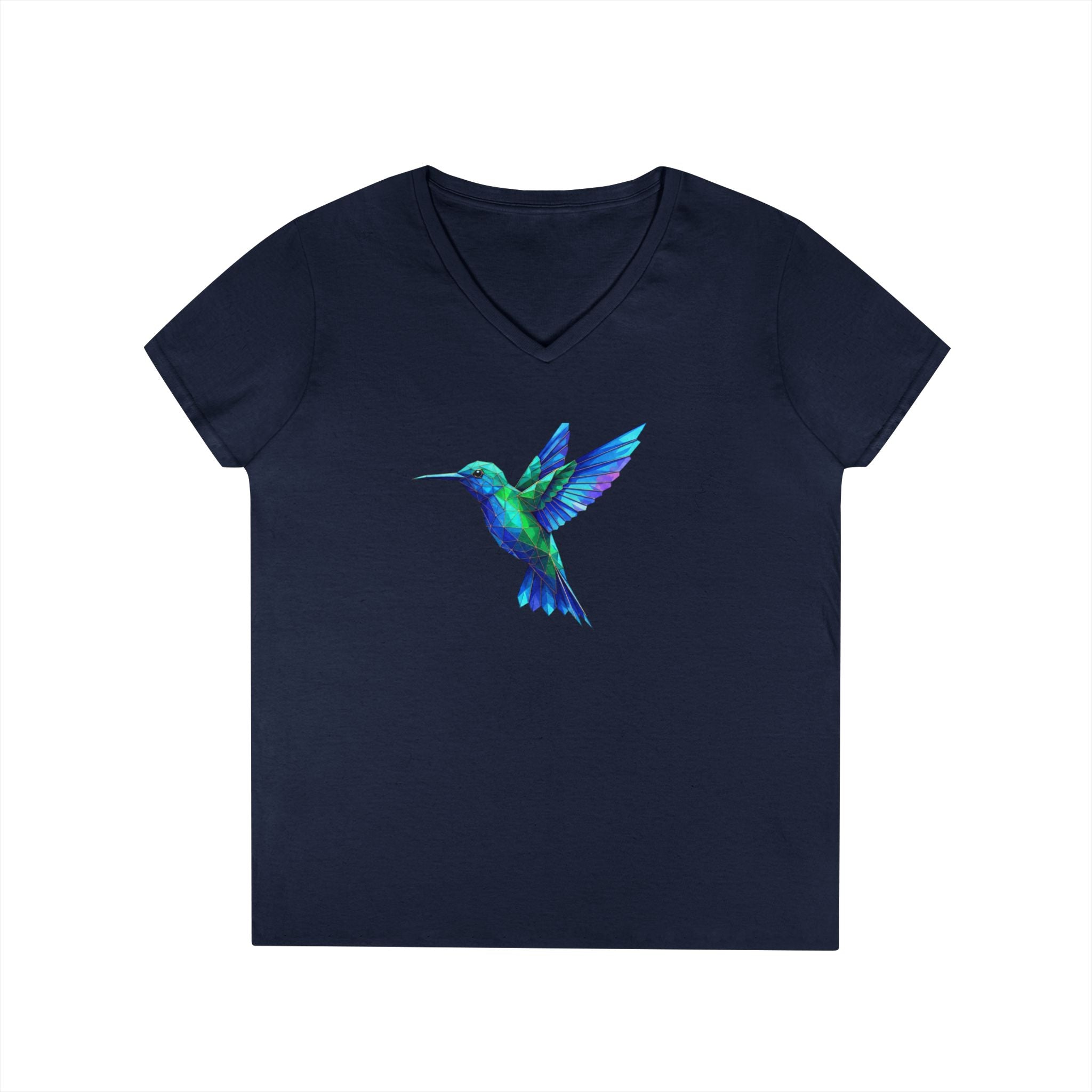 Hummingbird Watercolor Ladies' V-Neck Tee