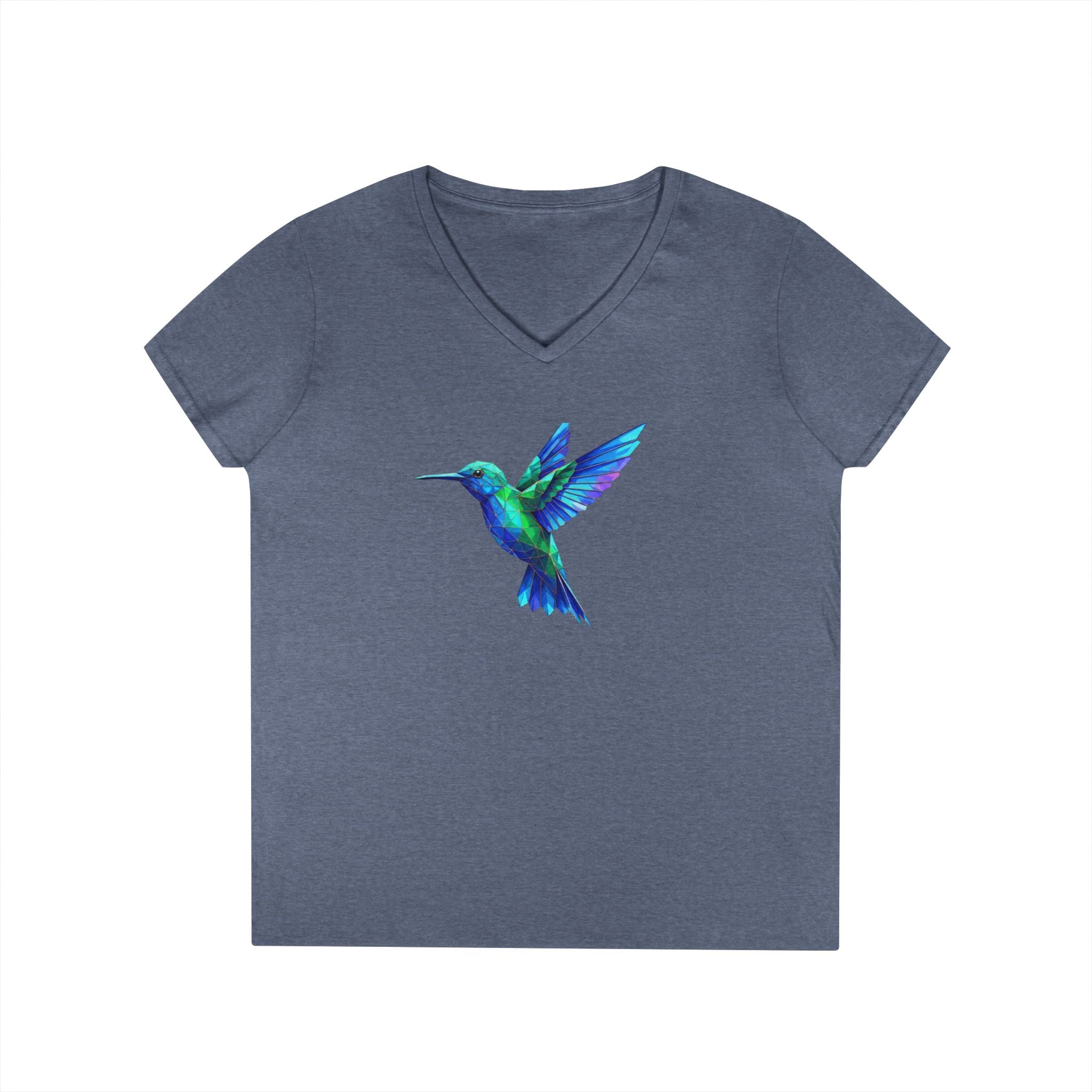 Hummingbird Watercolor Ladies' V-Neck Tee