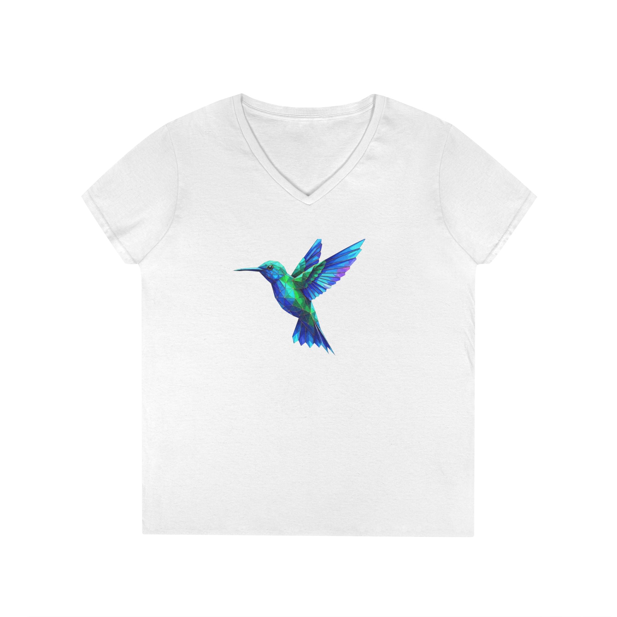 Hummingbird Watercolor Ladies' V-Neck Tee