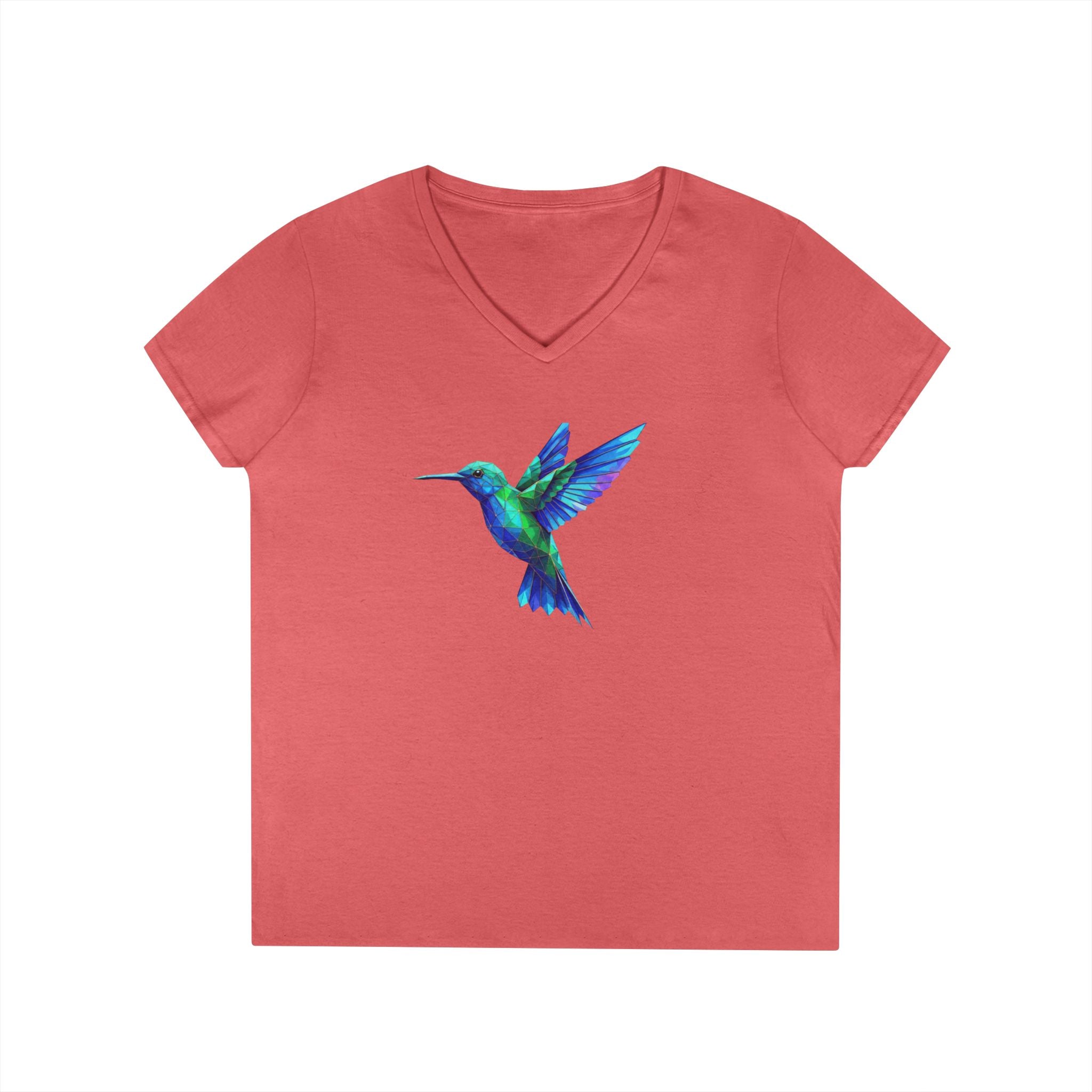 Hummingbird Watercolor Ladies' V-Neck Tee